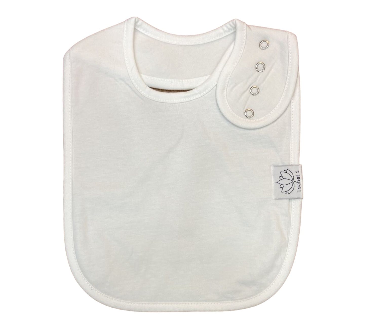 Isabeli Organic Cotton Toddler Drool Bibs 4 Pack - White