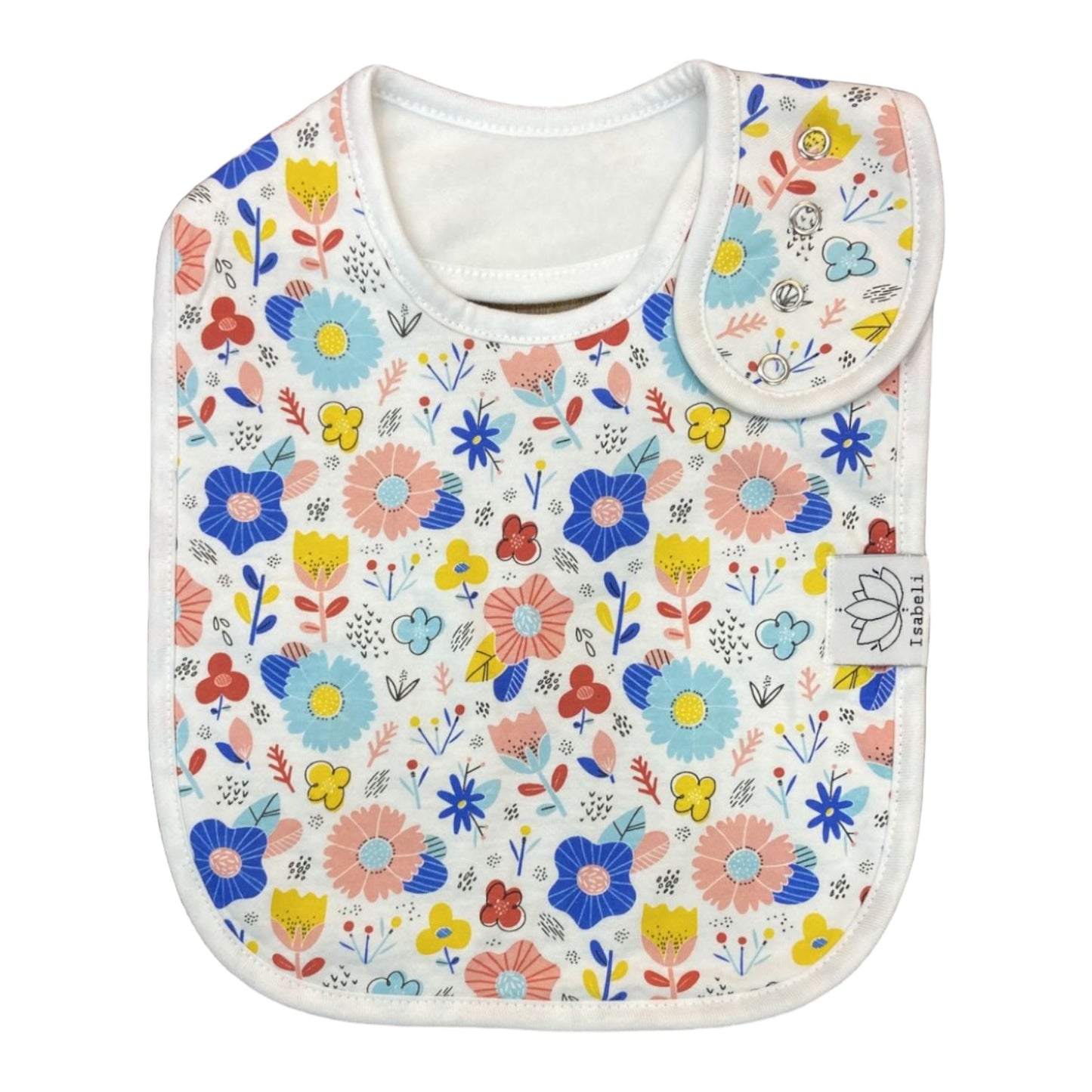 Isabeli Organic Cotton Toddler Drool Bibs 4 Pack - Floral