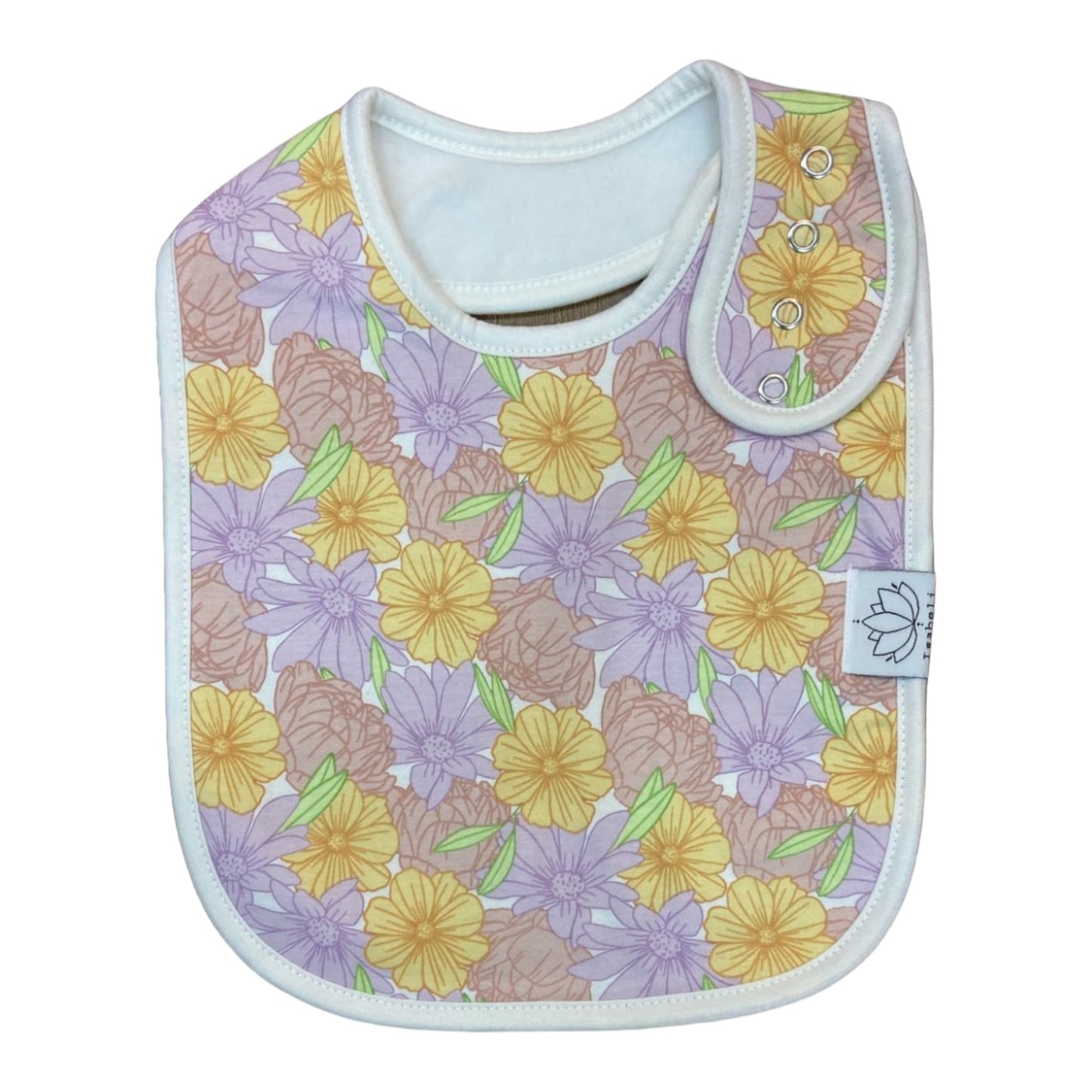 Isabeli Organic Cotton Toddler Drool Bibs 4 Pack - Floral