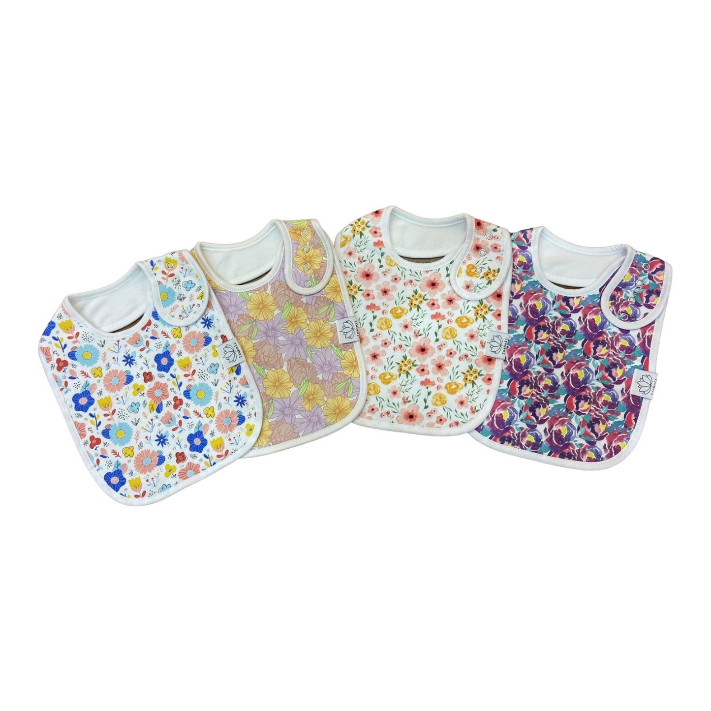 Isabeli Organic Cotton Toddler Drool Bibs 4 Pack - Floral