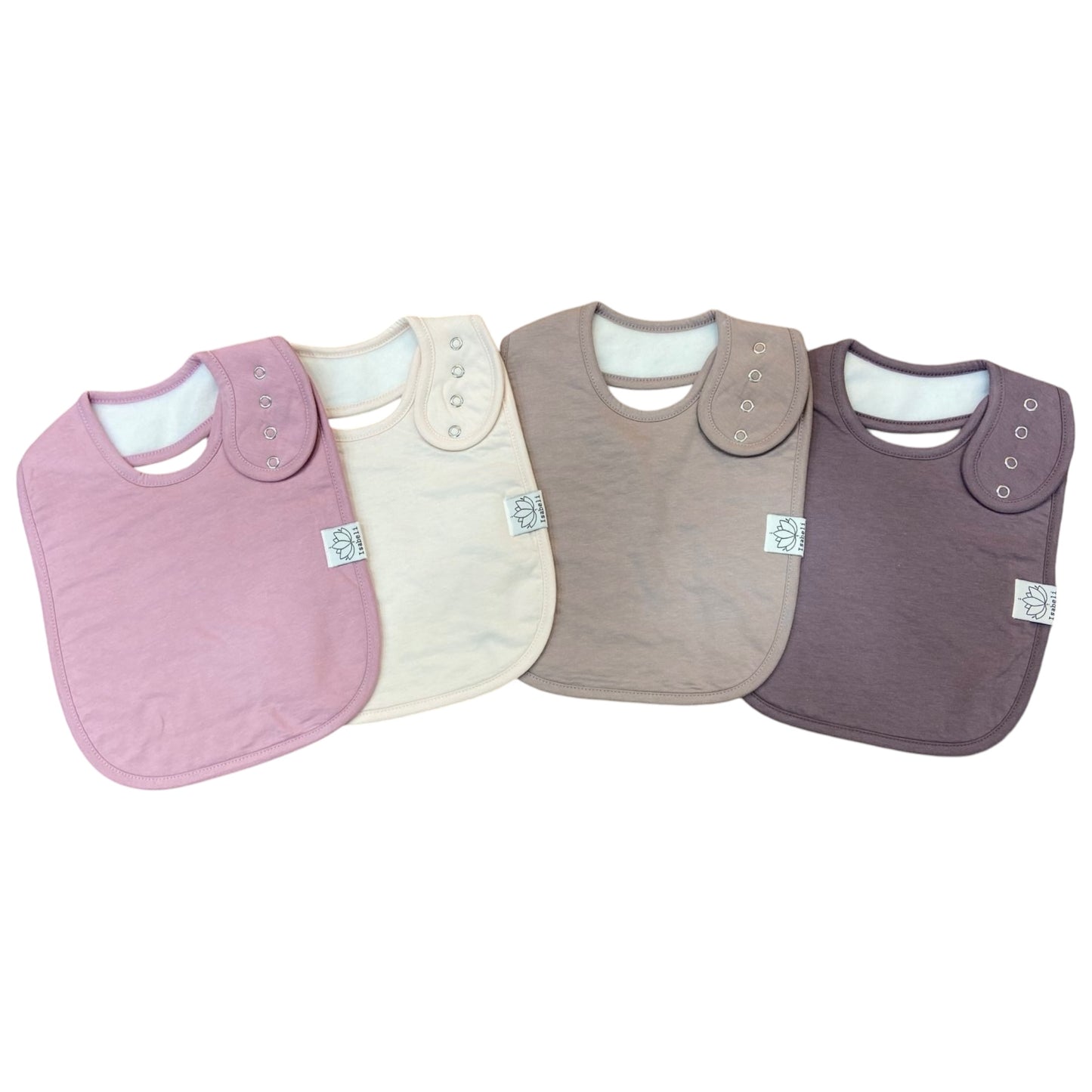 Isabeli Organic Cotton Toddler Drool Bibs 4 Pack - Pinks