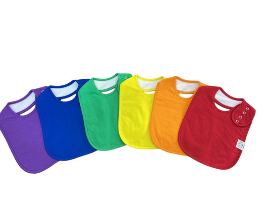 Isabeli Organic Cotton Toddler Drool Bibs 6 Pack - Rainbow