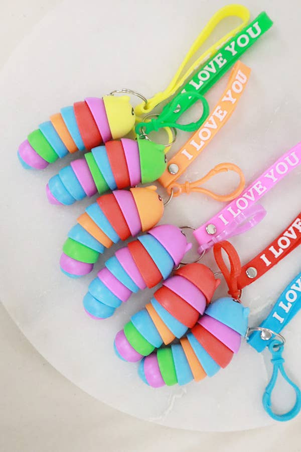 Rainbow Slug keychain with Strap