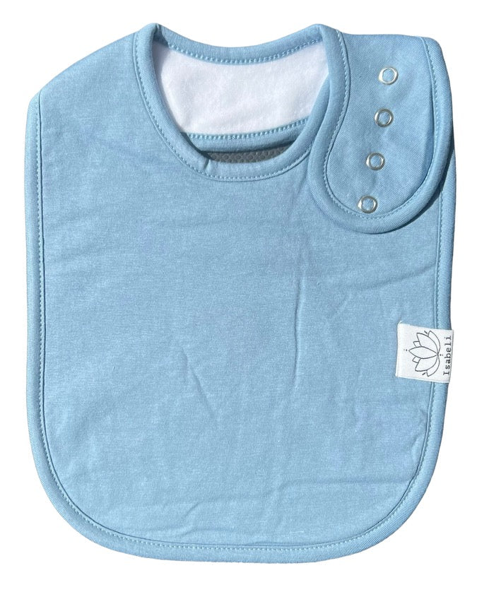 Blues Special Needs Organic Cotton Bibs, Unisex 4-pack Large for Feeding, Drooling, Adjustable