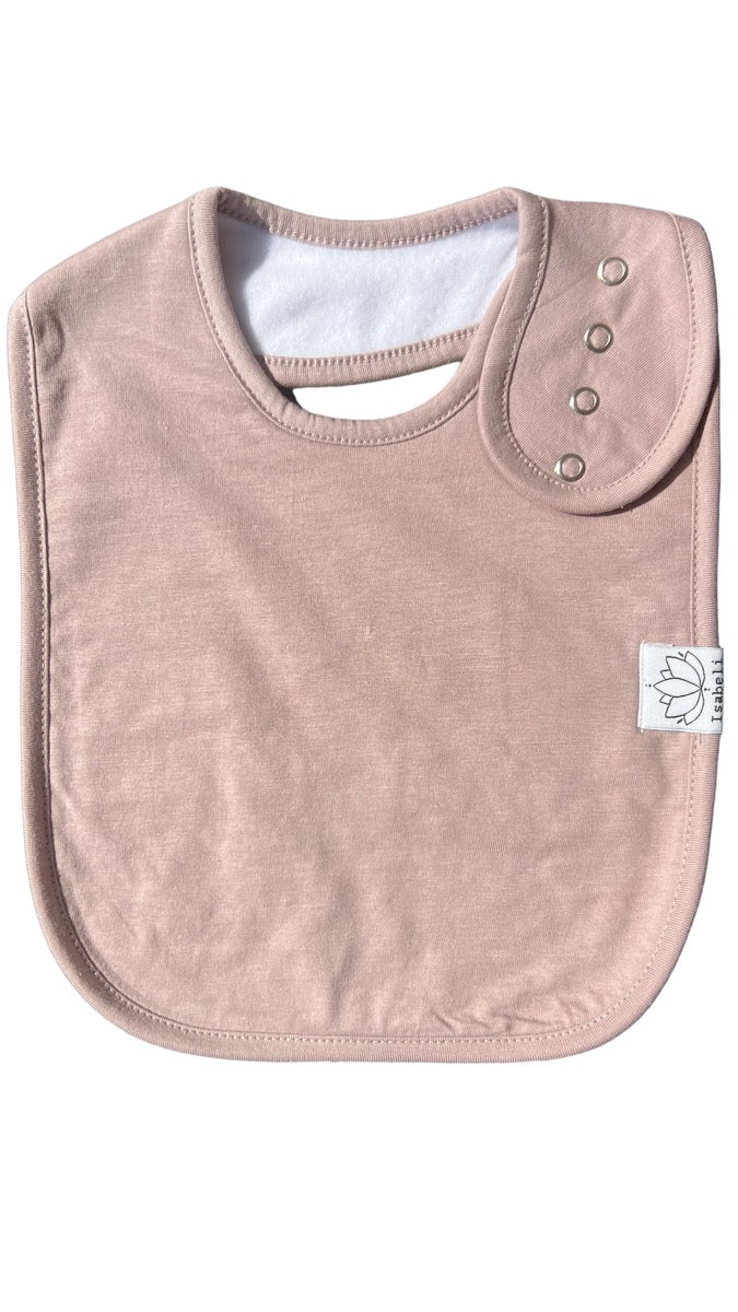 Pinks Special Needs Organic Cotton Bibs, Unisex 4-pack Large for Feeding, Drooling, Adjustable