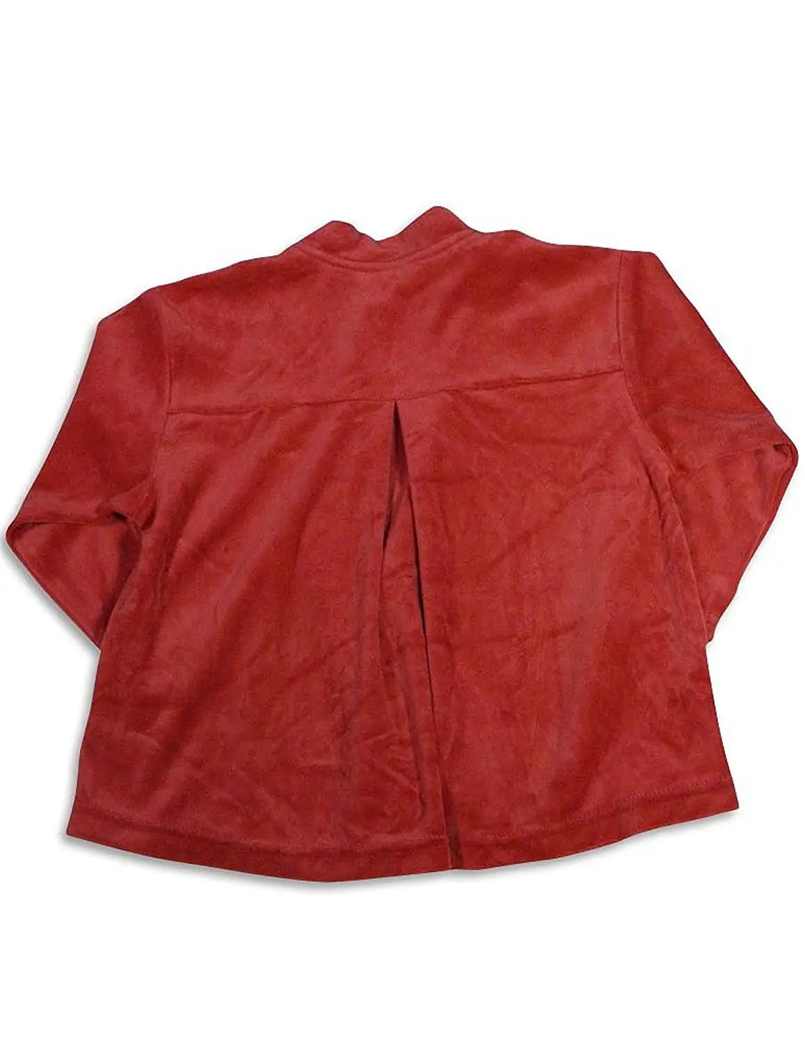 Adaptive Little Girls' Long Sleeve Velour Swing Jacket Red